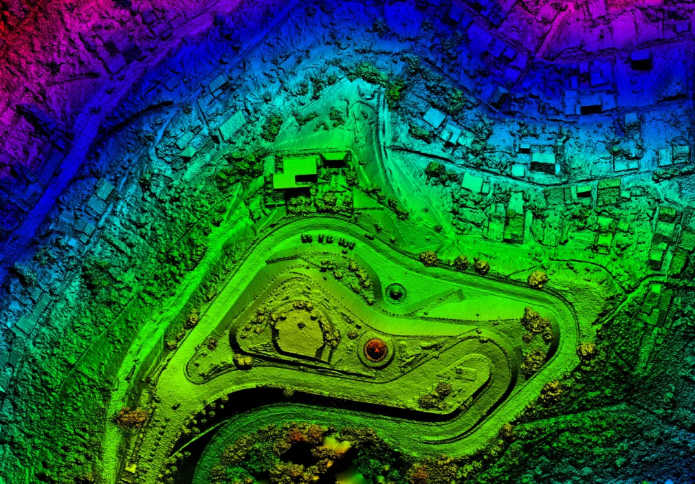 Colourized geospatial terrain model used for mapping analysis